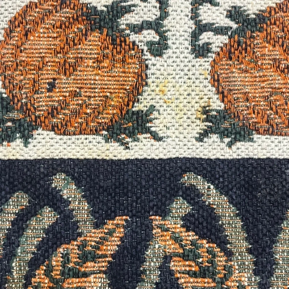 Vintage Harvest Woven Tapestry Table Runner Pumpkin Corn Fall Thanksgiving 62x11